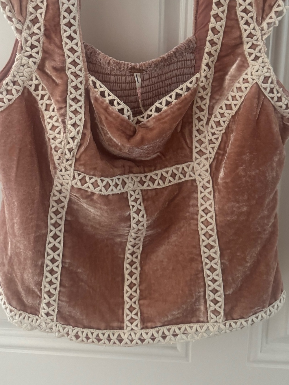 FREE PEOPLE TYLER VELVET EMBROIDERED CORSET TOP SP - Picture 6 of 6